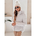 Kurtka damska zimowa LOVEWARM krótka pikowana z kapturem biała FashionStreet TY5042