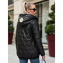 Kurtka damska pikowana z kapturem czarna FashionStreet TY5546