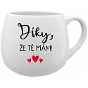 HRNČEK VĎAKA, ŽE ŤA MÁM - biely keramický hrnček 300 ml
