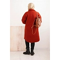 Dámsky kabát Plus Size s vlnou ART0286 rudy - Kesi