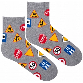Ponožky Avangard dopravné značky šedé - Milena