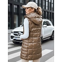 Kamizelka damska pikowana z kapturem złota FashionStreet TY5258