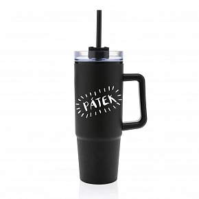 PÁTEK - černý cestovní hrnek s průhledným víčkem 900 ml  