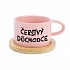 ČERSTVÝ DŮCHODCE - růžový hrníček makronka 200 ml