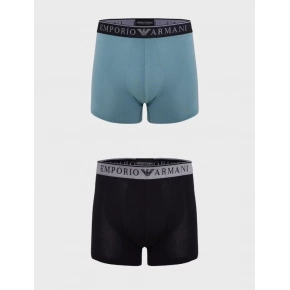 Pánske boxerky 2PACK 111769 3F720 29921 zeleno-čierne - Emporio Armani