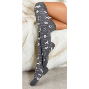 Sexy nadkolienky "Vianoce" SH095 šedo-biele - In Stylefashion