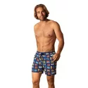 Pánske plavkové kraťasy Happy Shorts long SM29-48 Tmavomodrá mix - Self