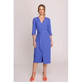 Šaty so zavinovacími detailmi S396 modré - Stylove Šaty so zavinovacími detailmi S396 modré - Stylove