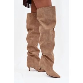 Kozačky na podpatku 3307 khaki - Step in style Kozačky na podpatku 3307 khaki - Step in style