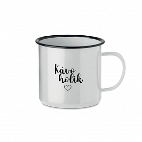 KÁVOHOLIK - bílý plecháček 350 ml