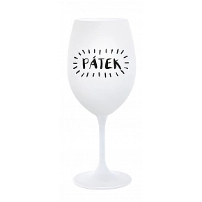 PÁTEK - bílá sklenice na víno 350 ml