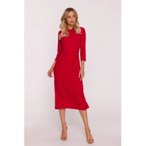 Dámske šaty s volánikom S425 Červená - Stylove
