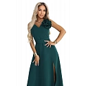 Dámske maxi šaty 669-1 fľaškovo zelené - Numoco