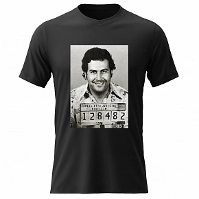 Dámské bavlněné tričko s potiskem - PABLO ESCOBAR - černé