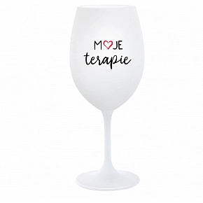 MOJE TERAPIE - bílá sklenice na víno 350 ml MOJE TERAPIE - bílá sklenice na víno 350 ml