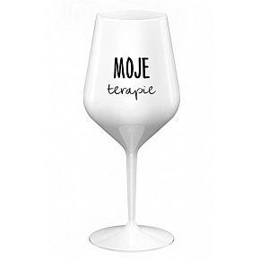 MOJE TERAPIE - bílá nerozbitná sklenice na víno 470 ml MOJE TERAPIE - bílá nerozbitná sklenice na víno 470 ml