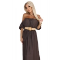Maxi šaty v boho štýle 614-1 čokoládové - Numoco