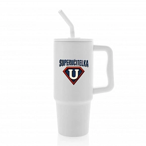 SUPERUČITELKA (ZNAK) - bílý cestovní termohrnek 900 ml  