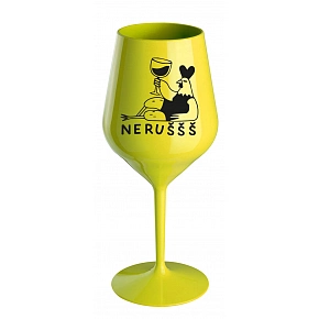 NERUŠŠŠ - žlutá nerozbitná sklenice na víno 470 ml NERUŠŠŠ - žlutá nerozbitná sklenice na víno 470 ml