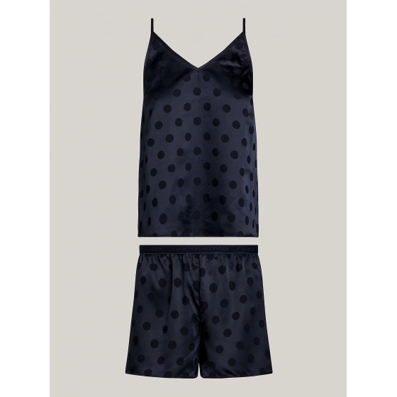 Dámsky pyžamový set darčekové balenie GIFT PYJ CAMI SET & SLIPPERS UW0UW04855 DW5 tm. modré - Tommy Hilfiger
