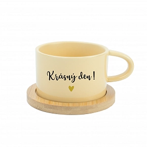 KRÁSNY DEŇ! - žltý hrnček makronka 200 ml