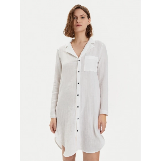 Dámska nočná košeľa 000QS7141E 100 biela - Calvin Klein