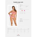 Zmyselný set Nudelia top & panties neon pink - Obsessive