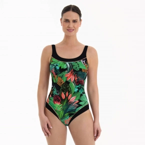 Dámske jednodielne plavky 6419 smaragd - Anita