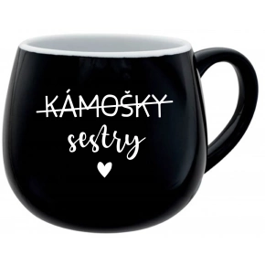 KÁMOŠKY SESTRY - čierny keramický hrnček 300 ml