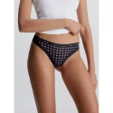 Dámske tangá 000QD3763E FTU čierne so vzorom - Calvin Klein