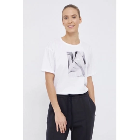 Dámsky crop top s potlačou H4Z21-TSD029 10S Biela s čiernou - 4F