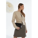 Elegantná koženková bunda JAC0400 béžová - Monnari