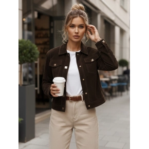 Kurtka damska zamszowa coffee FashionStreet TY5583
