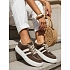 Sneakersy damskie skórzane na grubej platformie brązowe FashionStreet ZY1392