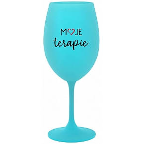 MOJA TERAPIA - tyrkysový pohár na víno 350 ml