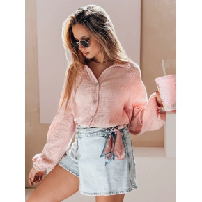 Koszula damska oversize muślinowa MUSLINEA różowa FashionStreet DY0477