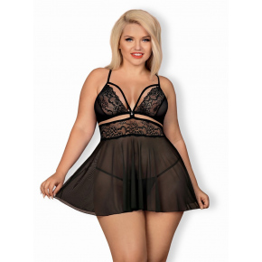Nádherná košieľka 838 - BAB black XXL - Obsessive
