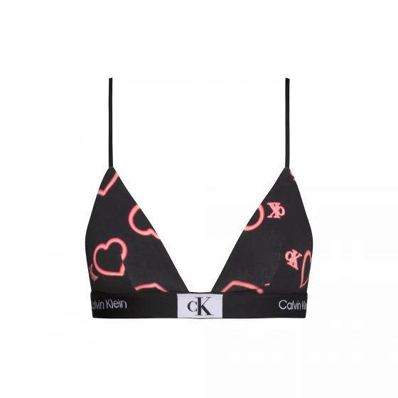 Dámske podprsenka 000QF7478E H1R čierna so srdiečkami - Calvin Klein
