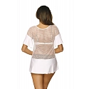 Plážová tunika M-460 Claire bielo-béžová - Marko