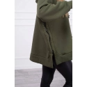 Dámska zateplená mikina s kapucňou 9380 Khaki zelená - K-Fashion