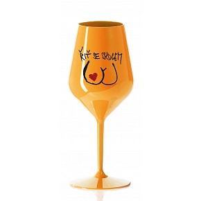 ŘIŤ SE SRDCEM - oranžová nerozbitná sklenice na víno 470 ml ŘIŤ SE SRDCEM - oranžová nerozbitná sklenice na víno 470 ml
