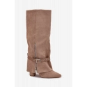 Kozačky na podpatku 2502A-1 khaki - Step in style