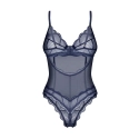 Dámske body Nightly Blue Crotchless Teddy tm. modré - Obsessive