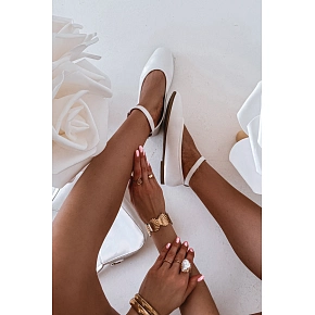 Dámske baleríny 21-42 Janelor biele - Diamantique