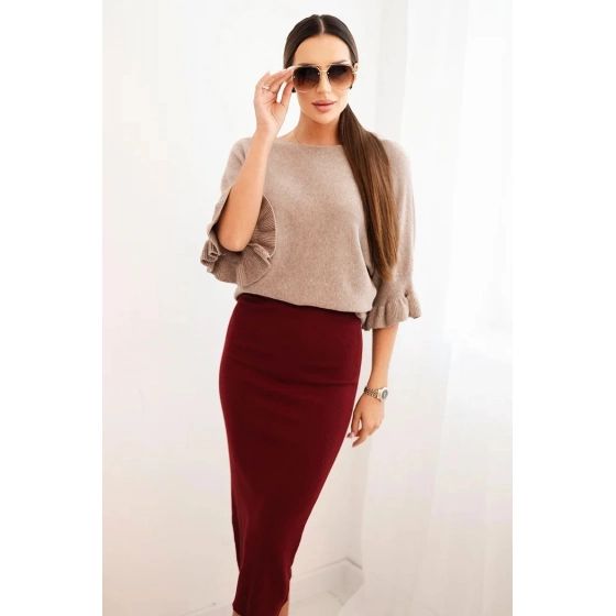 Dámska sukňa ZS5121 bordová - Kesi