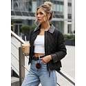 Kurtka przejściowa damska pikowana czarna FashionStreet TY5622
