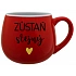 ZŮSTAŇ STEJNÝ - červený keramický hrníček 300 ml