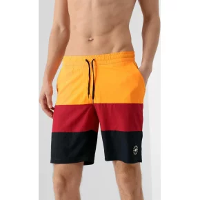 Pánske kúpacie šortkyH4L21-SKMT004 oranžovo-červeno-čierna - 4F