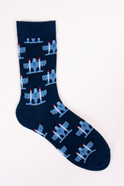 Bavlnené ponožky SKA-0054F-D700 Tmavomodrá/vzor - Yoclub