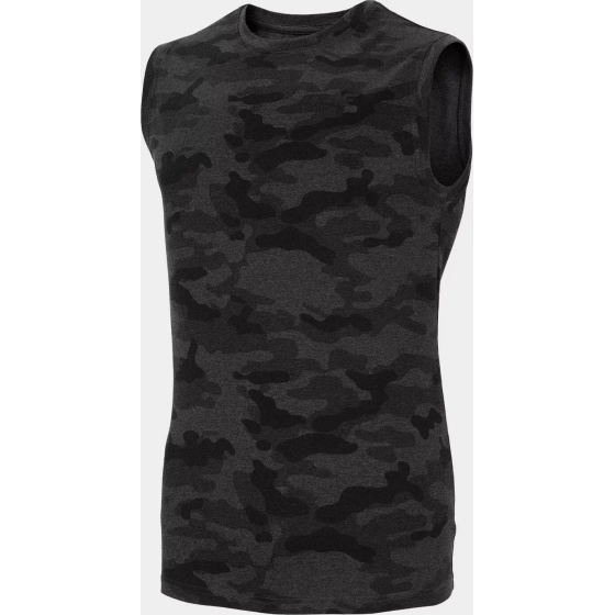 Pánske tričko bez rukávov D4L20 TSM306M čierna- 4F